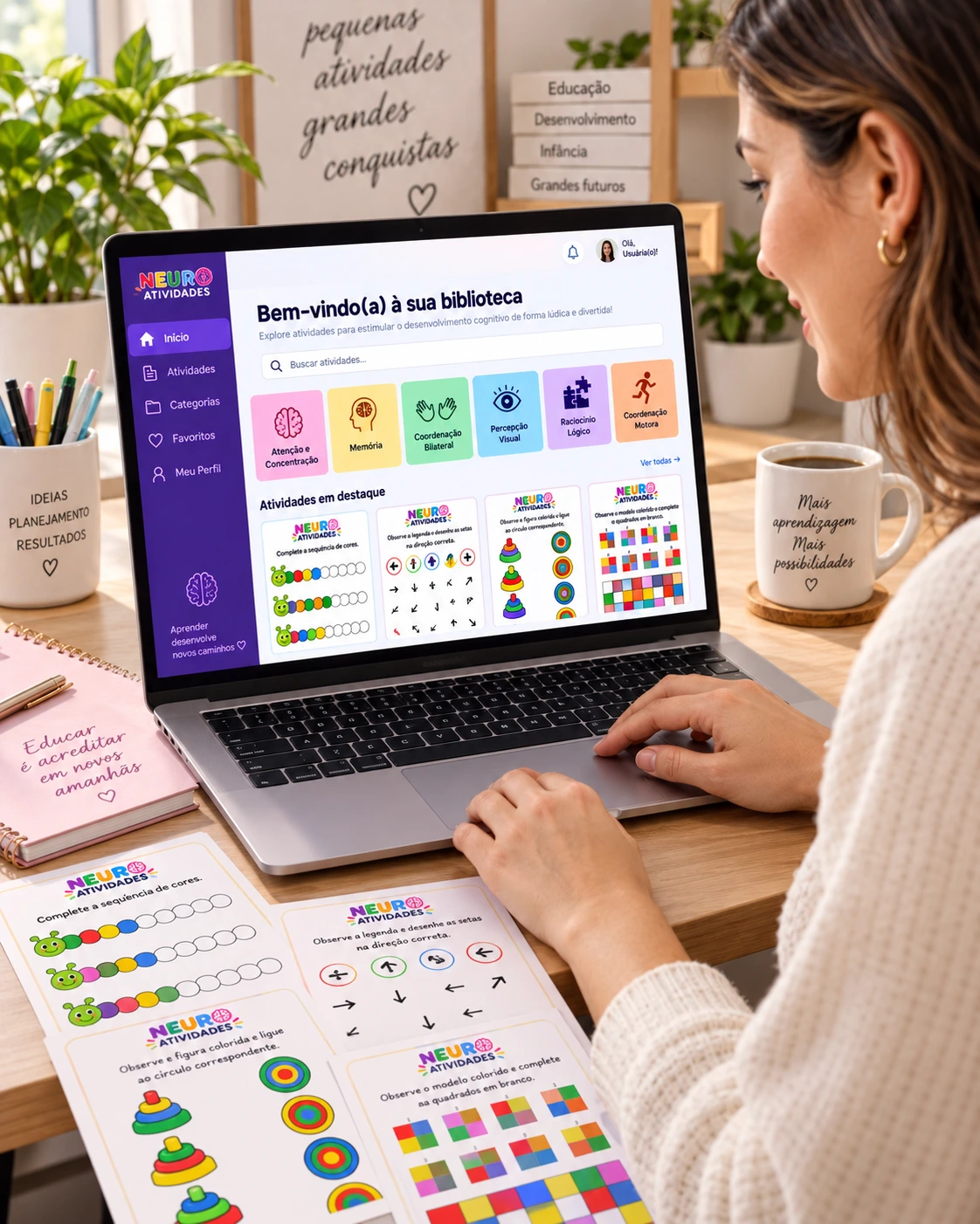 Atividades e plataforma Neuro Atividades na prática